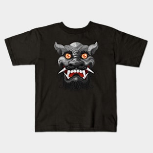 Happy Lion (Black) Kids T-Shirt